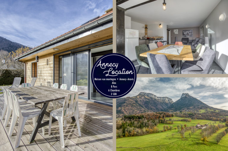 Maison vue montagne • Annecy–Aravis